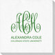 Large Script Monogram with Text Deville Napkins Image 3 of 3